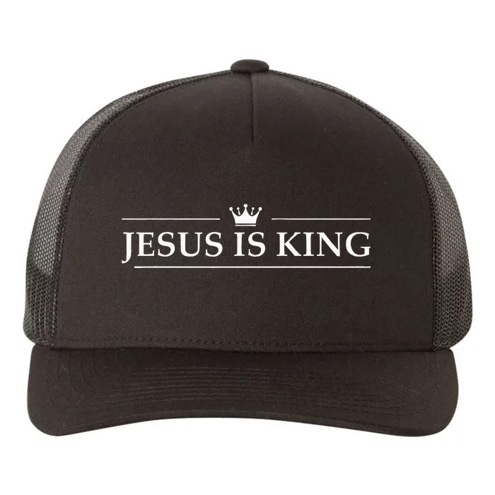 Christian Jesus Is King Design Crown Yupoong Adult 5-Panel Trucker Hat