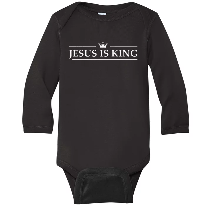 Christian Jesus Is King Design Crown Baby Long Sleeve Bodysuit