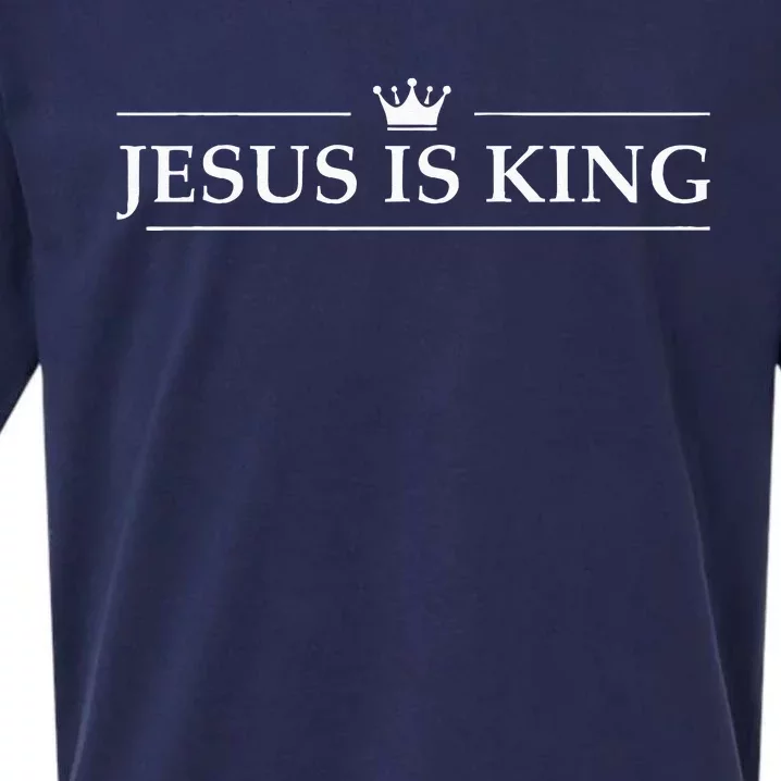 Christian Jesus Is King Design Crown Sueded Cloud Jersey T-Shirt