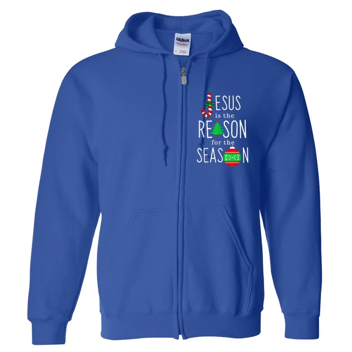 Christ Jesus Is The Reason For The Season Funny Christmas Gift Full Zip Hoodie