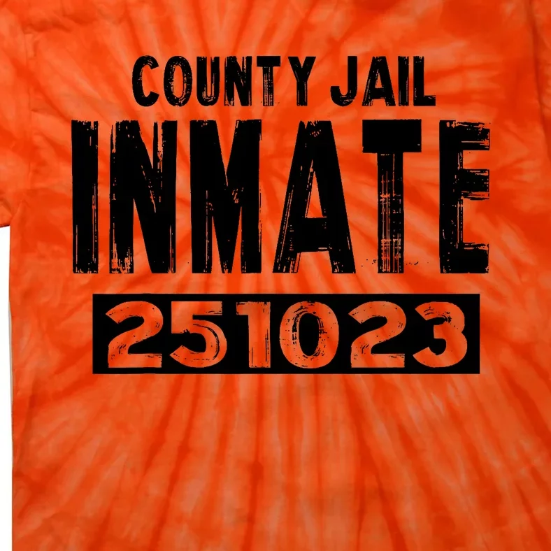 County Jail Inmate Funny Easy Halloween Prisoner Costume Tie-Dye T-Shirt