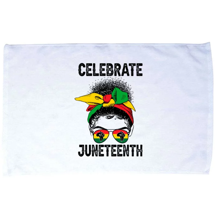 Celebrate Juneteenth Indepedence Messy Bun Black Pride Cool Gift Microfiber Hand Towel