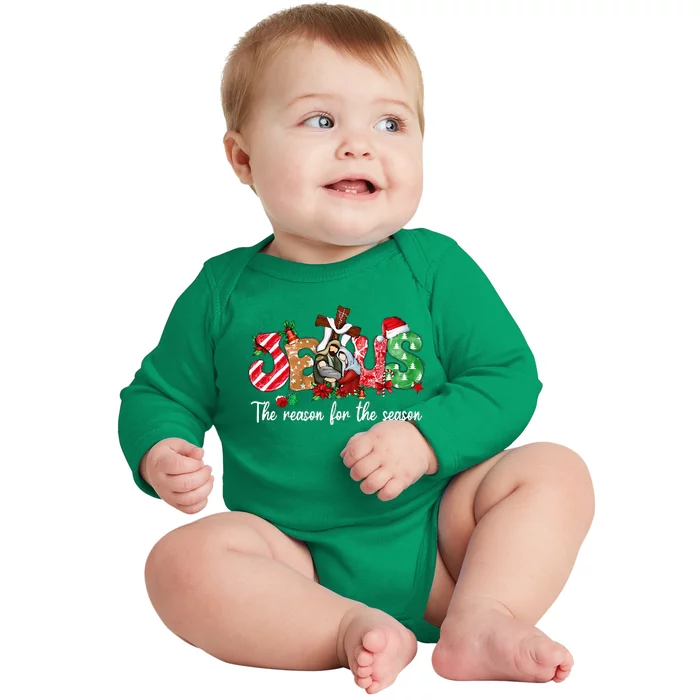 Christmas Jesus Is The Reason For The Season Jesus Pajamas Baby Long Sleeve Bodysuit