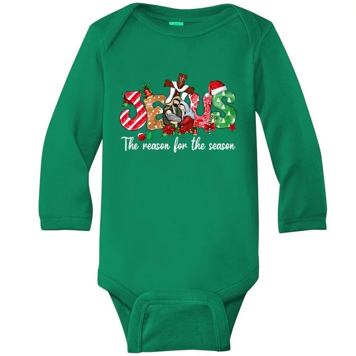 Christmas Jesus Is The Reason For The Season Jesus Pajamas Baby Long Sleeve Bodysuit