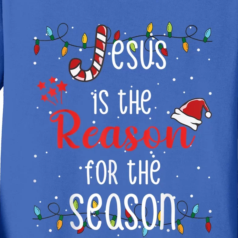 Christ Jesus Is The Reason For The Season T Sign Christmas Gift Kids Long Sleeve Shirt