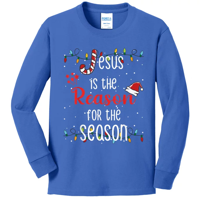 Christ Jesus Is The Reason For The Season T Sign Christmas Gift Kids Long Sleeve Shirt