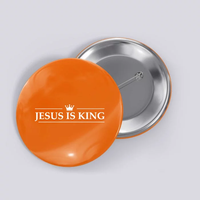 Christian Jesus Is King Design Crown Button