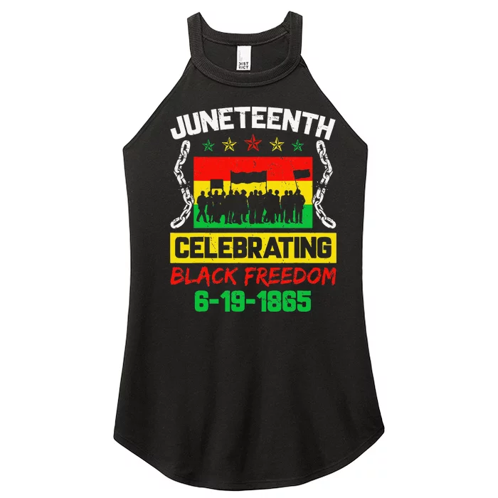 Celebrating Juneteenth June 19th 1865 Black Freedom African Women’s Perfect Tri Rocker Tank