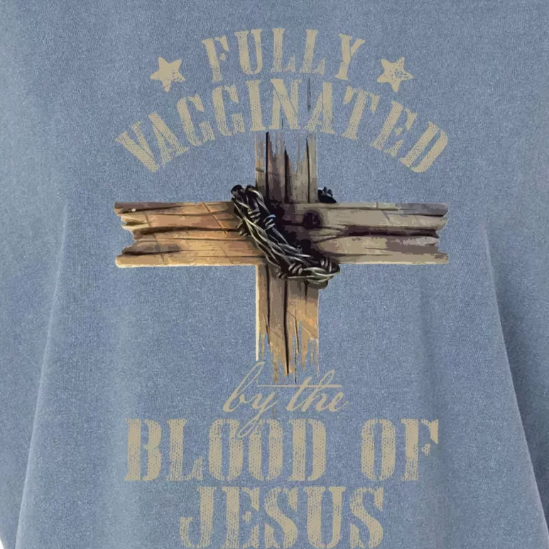 Christian Jesus Lover Fully Vaccinated By The Blood Of Jesus Long Sleeve TShirt Garment-Dyed Women's Muscle Tee