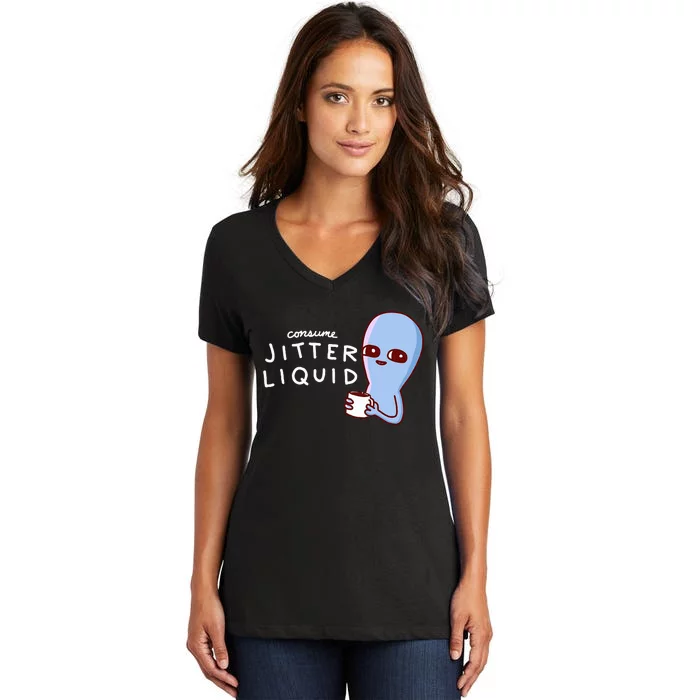 Consume Jitter Liquid Allien Women's V-Neck T-Shirt