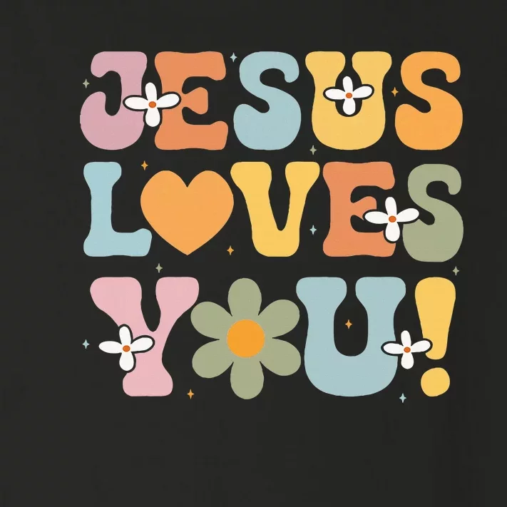 Cute Jesus Loves You Groovy Christian Toddler Long Sleeve Shirt