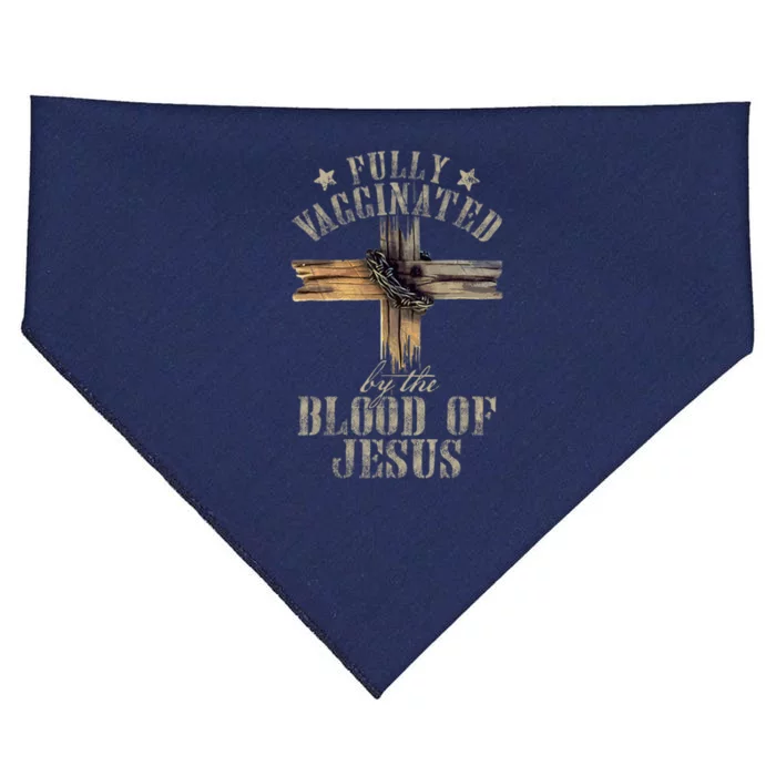 Christian Jesus Lover Fully Vaccinated By The Blood Of Jesus USA-Made Doggie Bandana