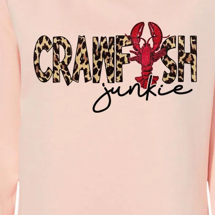 Crawfish Junkie Leopard Cheetah Crawfish Lover Womens California Wash Sweatshirt