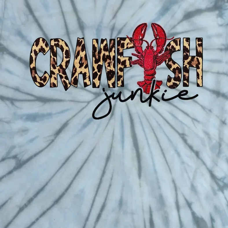 Crawfish Junkie Leopard Cheetah Crawfish Lover Tie-Dye T-Shirt