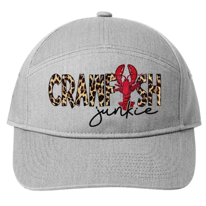 Crawfish Junkie Leopard Cheetah Crawfish Lover 7-Panel Snapback Hat