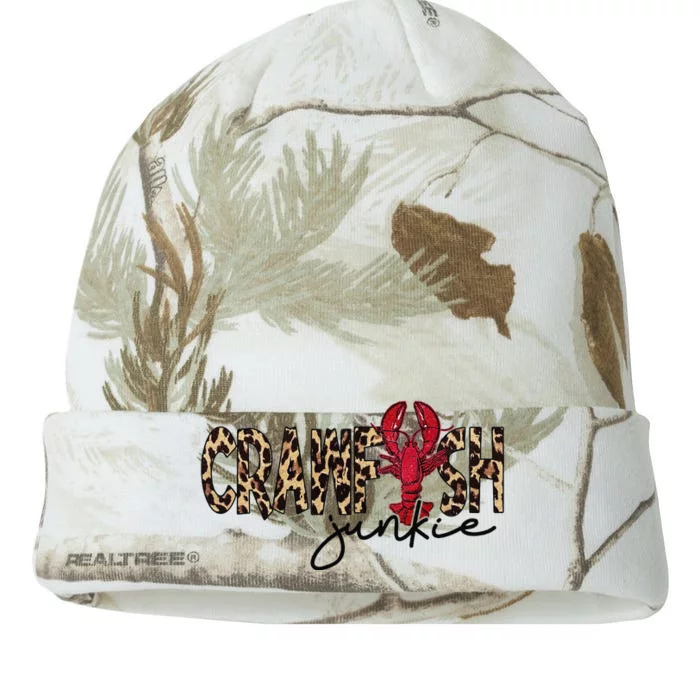 Crawfish Junkie Leopard Cheetah Crawfish Lover Kati - 12in Camo Beanie