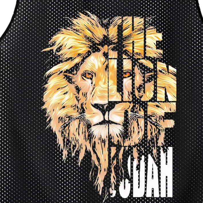 Christian Jesus Lion of Tribe Judah Cross Mesh Reversible Basketball Jersey Tank