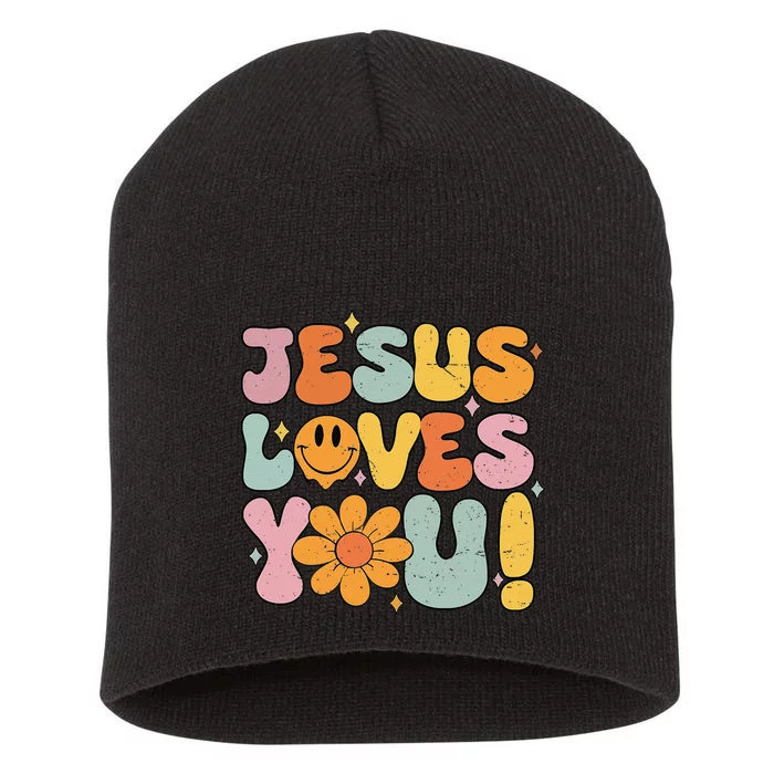 Christian Jesus Loves You Religious Short Acrylic Beanie