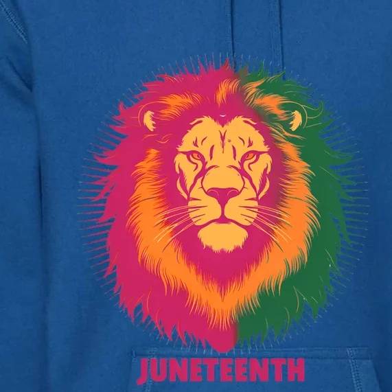 Celebrate Junenth Lion African American Freedom Day 1865 Great Gift Premium Hoodie