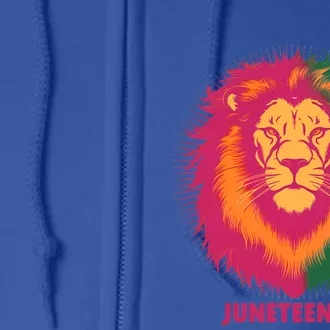 Celebrate Junenth Lion African American Freedom Day 1865 Great Gift Full Zip Hoodie