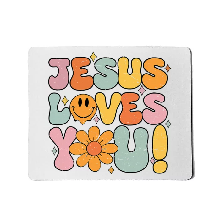 Christian Jesus Loves You Groovy Girl Women Gift Mousepad