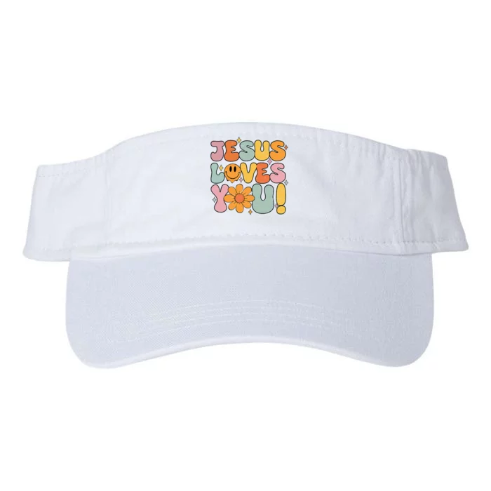 Christian Jesus Loves You Groovy Girl Women Gift Valucap Bio-Washed Visor