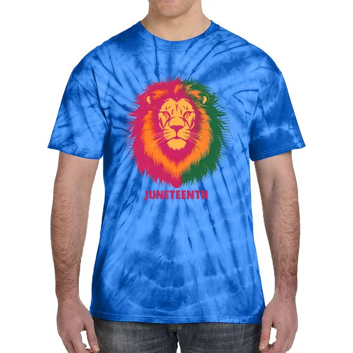 Celebrate Junenth Lion African American Freedom Day 1865 Gift Tie-Dye T-Shirt