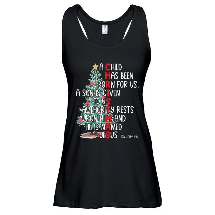 Christmas Jesus Mighty God Isaiah 9 6 Faith Christian Ladies Essential Flowy Tank