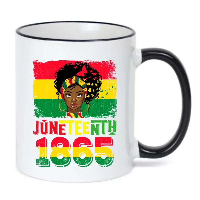 Celebrate Juneteenth Messy Bun Black Women 1865 Juneteenth Black Color Changing Mug