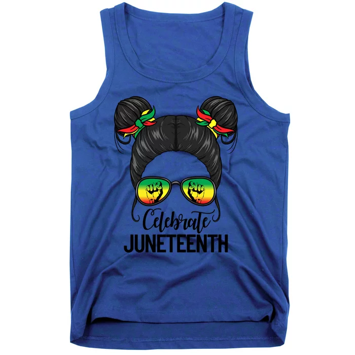 Celebrate Juneteenth Messy Bun Black 'S Juneteenth Gift Tank Top