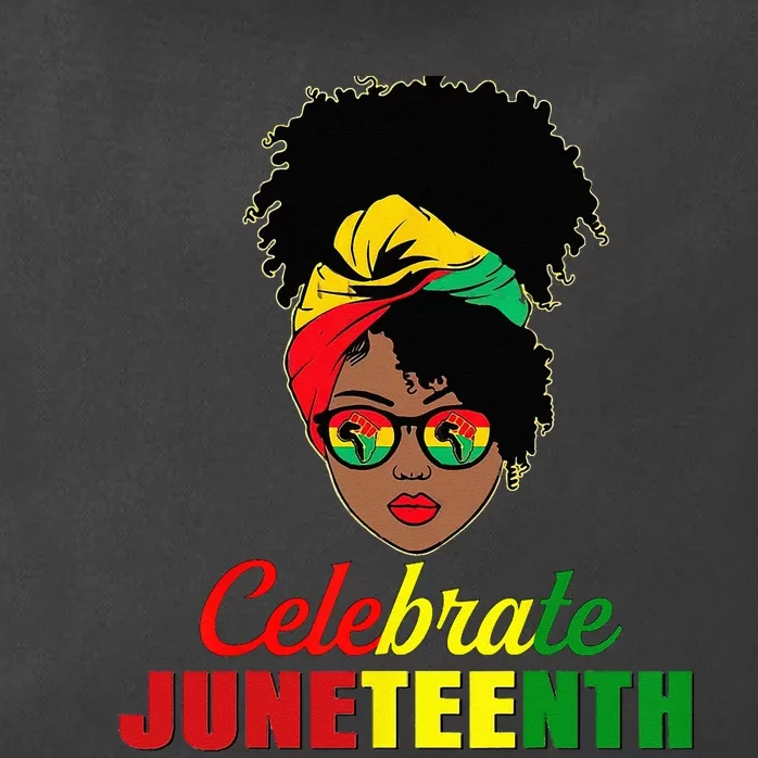 Celebrate Juneteenth Messy Bun Black Wo Melanin Pride Zip Tote Bag