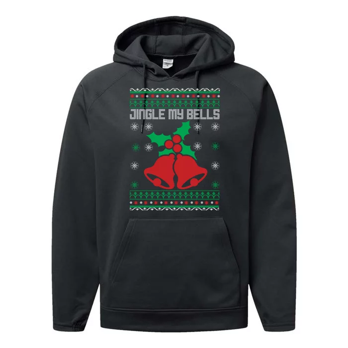 Christmas Jingle My Bells Christmas Sweater Performance Fleece Hoodie