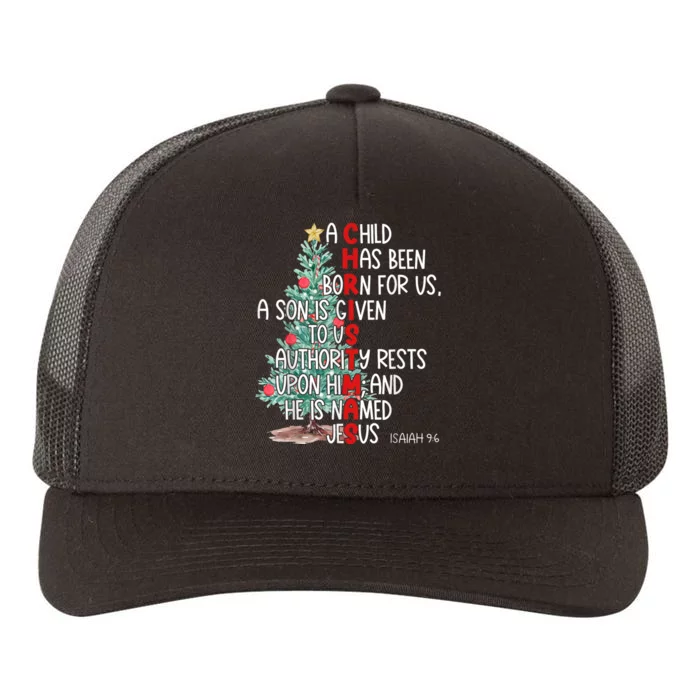 Christmas Jesus Mighty God Isaiah 9 6 Faith Christian Yupoong Adult 5-Panel Trucker Hat