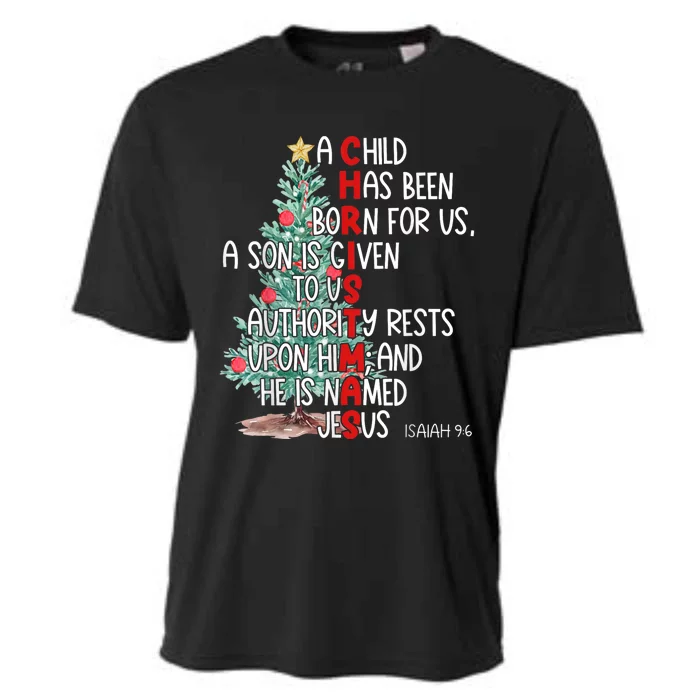 Christmas Jesus Mighty God Isaiah 9 6 Faith Christian Cooling Performance Crew T-Shirt