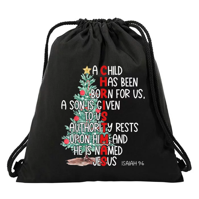 Christmas Jesus Mighty God Isaiah 9 6 Faith Christian Drawstring Bag