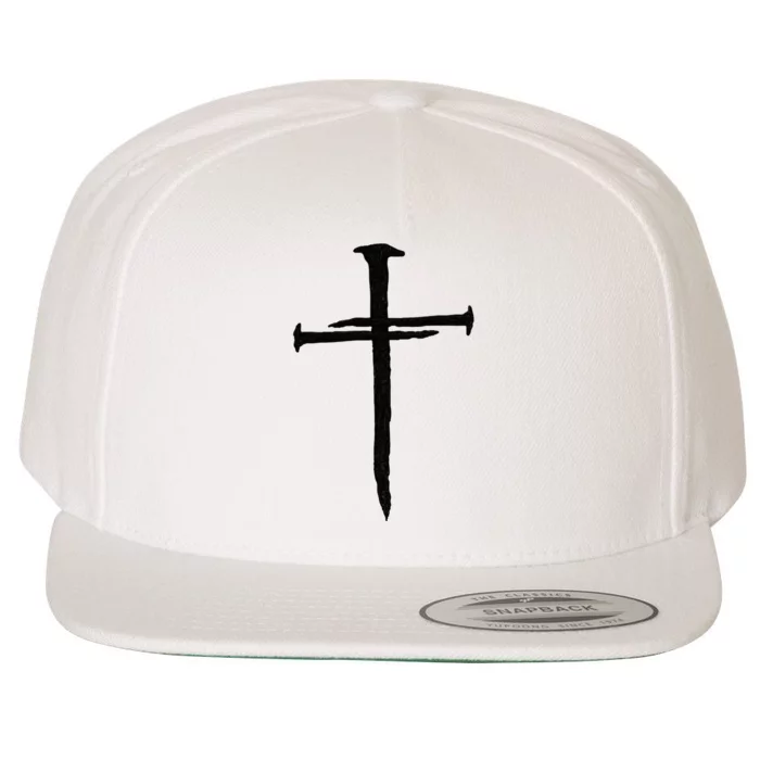 Christian Jesus Nail Cross Wool Snapback Cap