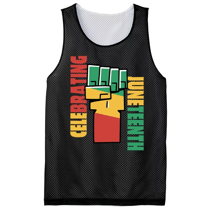 Celebrating Juneteenth Power Fist Mesh Reversible Basketball Jersey Tank