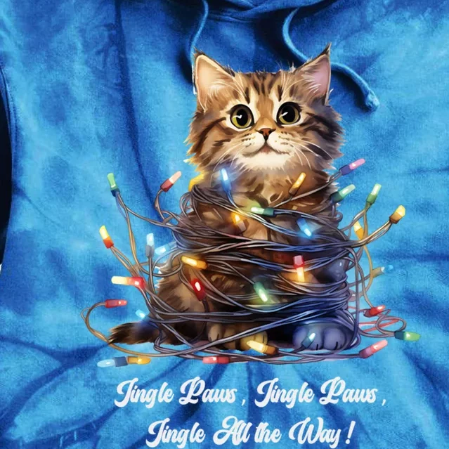 Christmas Jingle Paws Jingle Paws Jingle All The Way! Xmas Cute Gift Tie Dye Hoodie