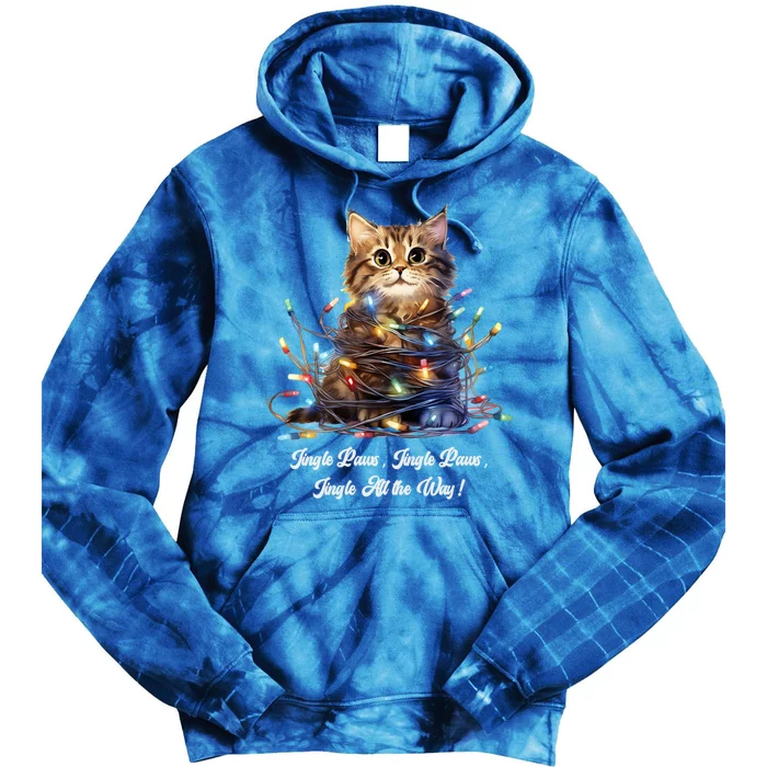 Christmas Jingle Paws Jingle Paws Jingle All The Way! Xmas Cute Gift Tie Dye Hoodie