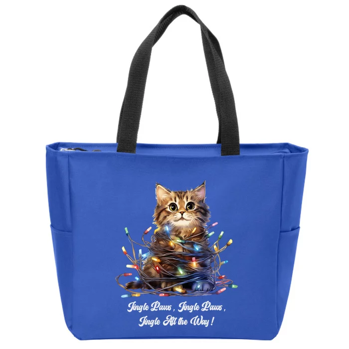 Christmas Jingle Paws Jingle Paws Jingle All The Way! Xmas Cute Gift Zip Tote Bag