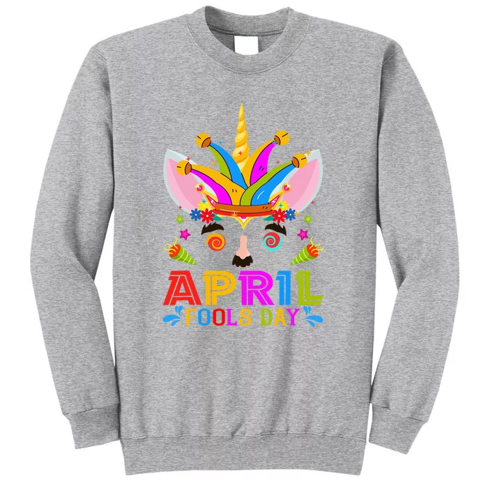 Cute Jester Prankster Unicorn April Fool's Day Joke Pranks Tall Sweatshirt