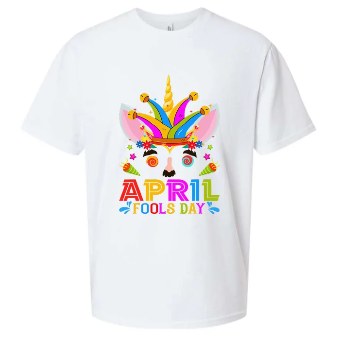 Cute Jester Prankster Unicorn April Fool's Day Joke Pranks Sueded Cloud Jersey T-Shirt