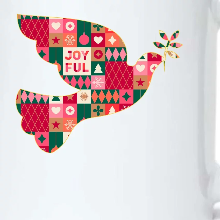 Christmas Joyful Pattern Peace Dove Black Color Changing Mug