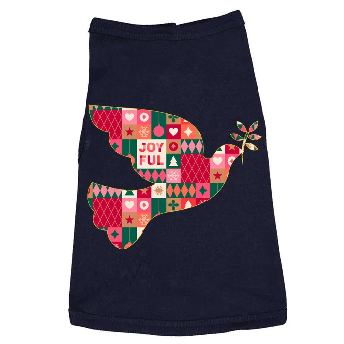 Christmas Joyful Pattern Peace Dove Doggie Tank