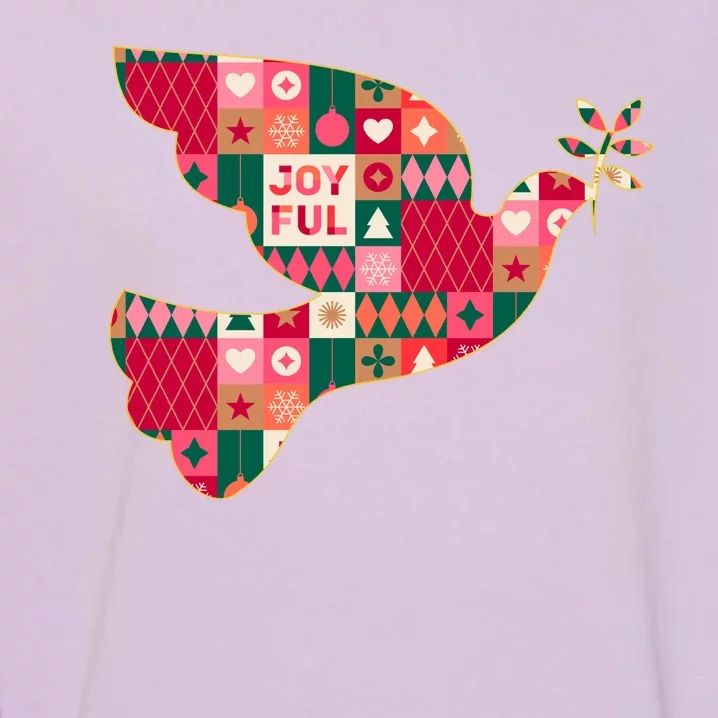 Christmas Joyful Pattern Peace Dove Garment-Dyed Sweatshirt