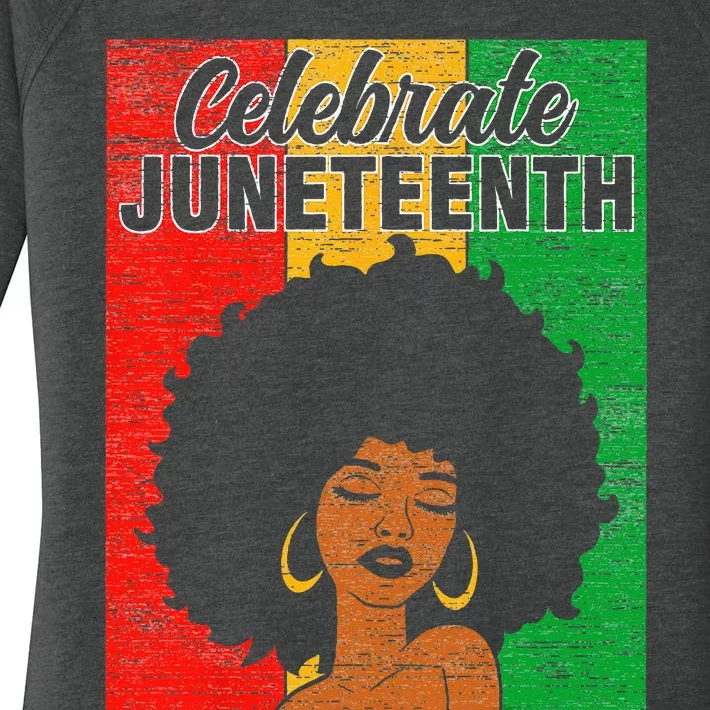 Celebrate Juneteenth Retro American African Black Women's Perfect Tri Tunic Long Sleeve Shirt