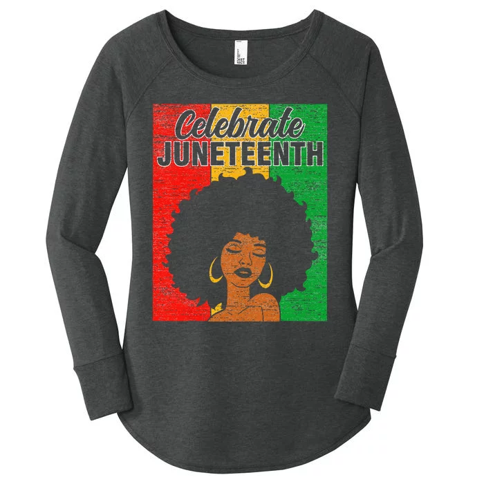 Celebrate Juneteenth Retro American African Black Women's Perfect Tri Tunic Long Sleeve Shirt