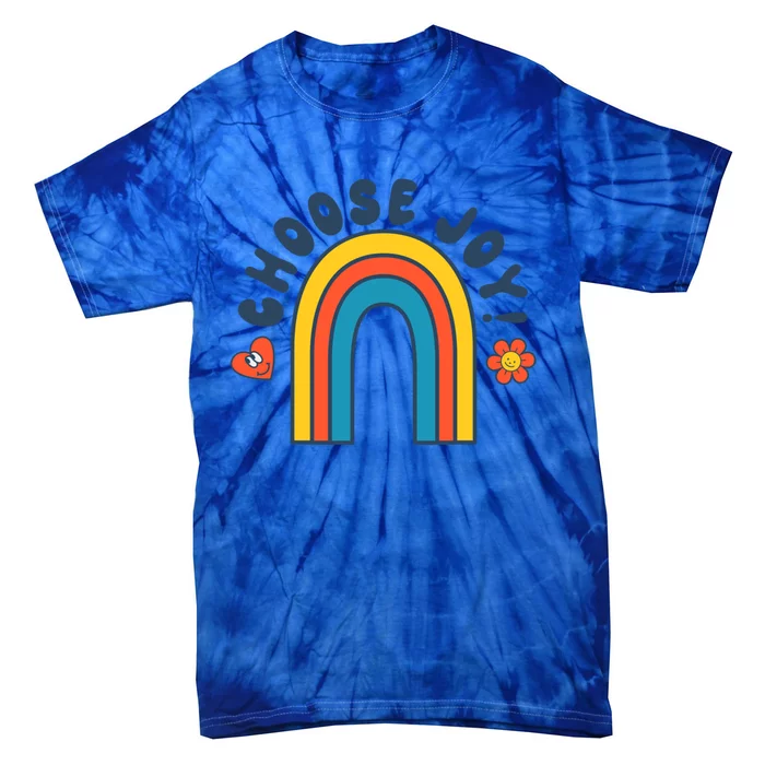 Choose Joy! Retro 70's Style Happy Rainbow Cool Gift Tie-Dye T-Shirt