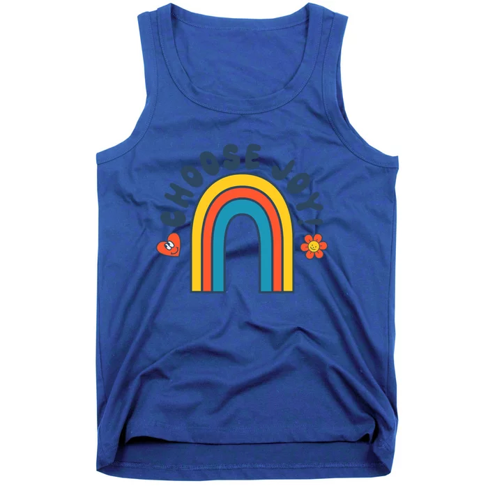 Choose Joy! Retro 70's Style Happy Rainbow Cool Gift Tank Top