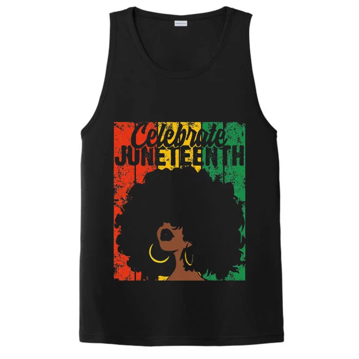 Celebrate Juneteenth Retro African Colors Wo Performance Tank